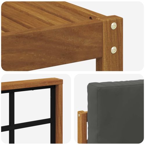 Комплект дивани за открито 5 pcs Натурален и Антрацит