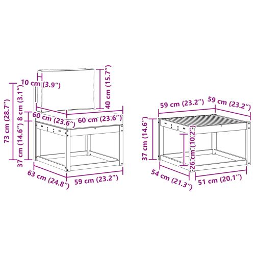 Комплект дивани за открито 5 pcs Натурален и Антрацит