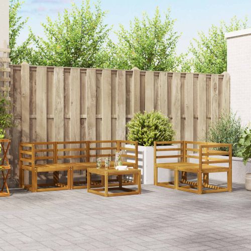 Комплект дивани за открито 6 pcs Естествен