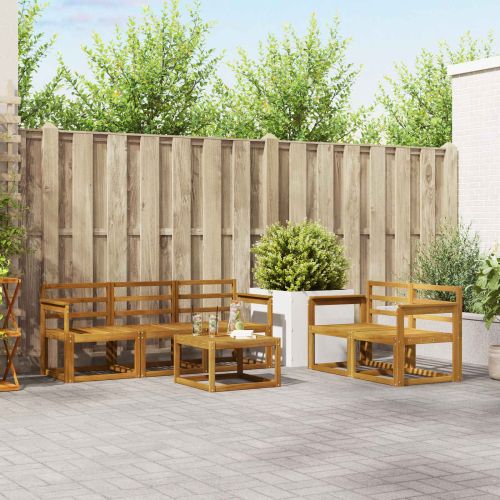 Комплект дивани за открито 6 pcs Естествен