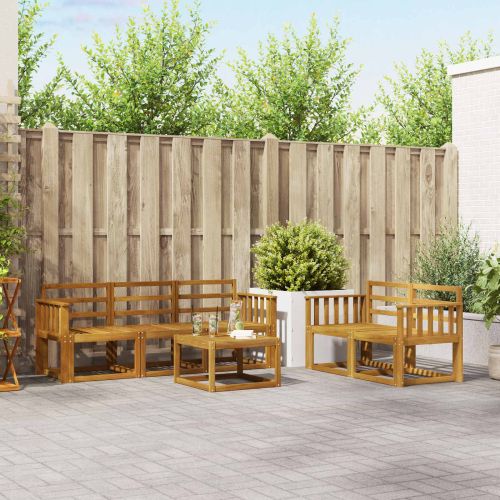 Комплект дивани за открито 6 pcs Естествен