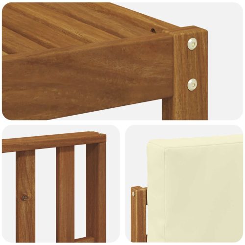 Комплект дивани за открито 6 pcs Натурален и Крема