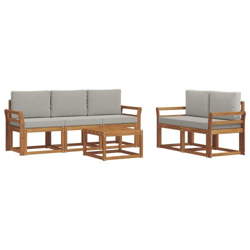 Комплект дивани за открито 6 pcs Естествено и светло сиво