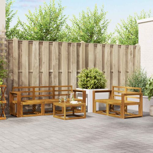 Комплект дивани за открито 6 pcs Естествен