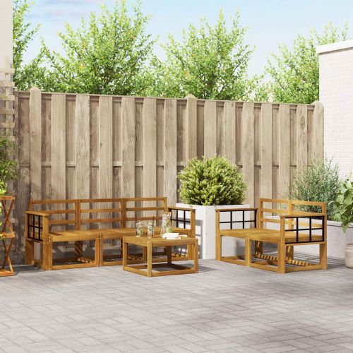 Комплект дивани за открито 6 pcs Естествен