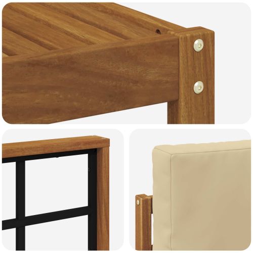 Комплект дивани за открито 7 pcs Натурален и Бежов