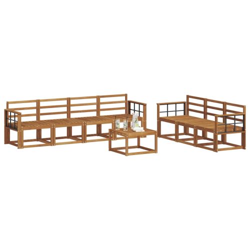 Комплект дивани за открито 8 pcs Естествен