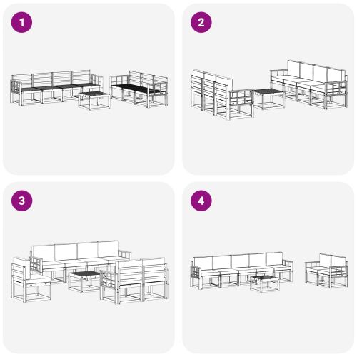 Комплект дивани за открито 8 pcs Естествен