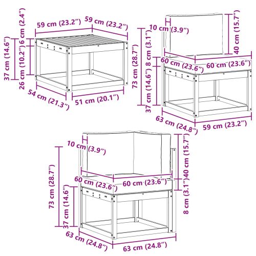 Комплект дивани за открито 8 pcs Натурален и Крема