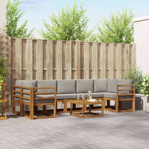 Комплект дивани за открито 8 pcs Естествено и светло сиво