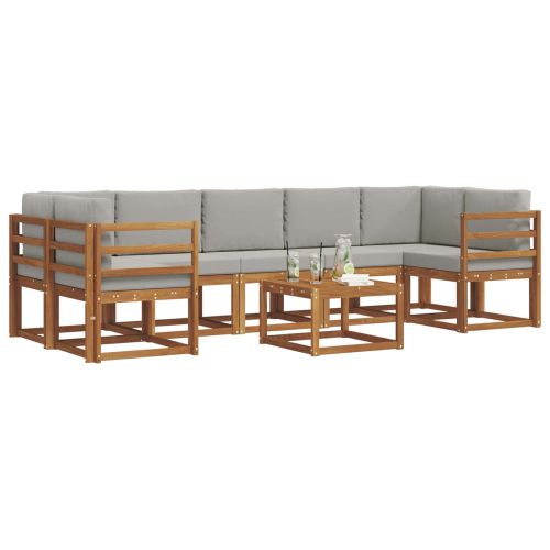 Комплект дивани за открито 8 pcs Естествено и светло сиво