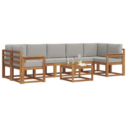 Комплект дивани за открито 8 pcs Естествено и светло сиво