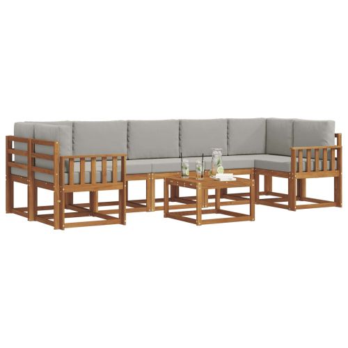 Комплект дивани за открито 8 pcs Естествено и светло сиво