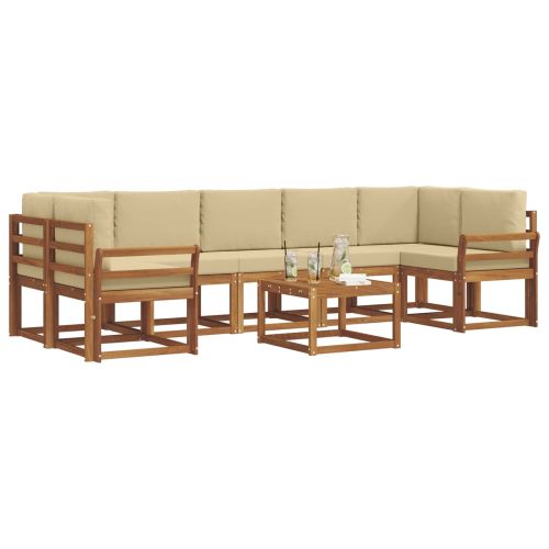 Комплект дивани за открито 8 pcs Натурален и Бежов