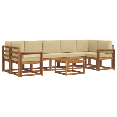Комплект дивани за открито 8 pcs Натурален и Бежов