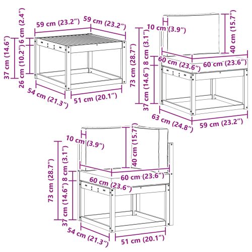 Комплект дивани за открито 8 pcs Натурален и Бежов