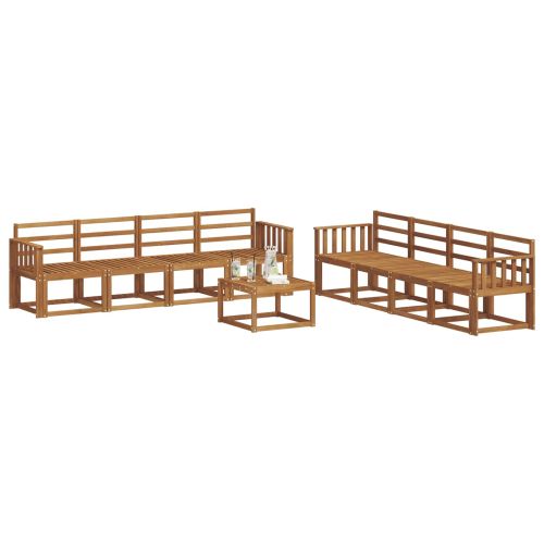 Комплект дивани за открито 9 pcs Естествен