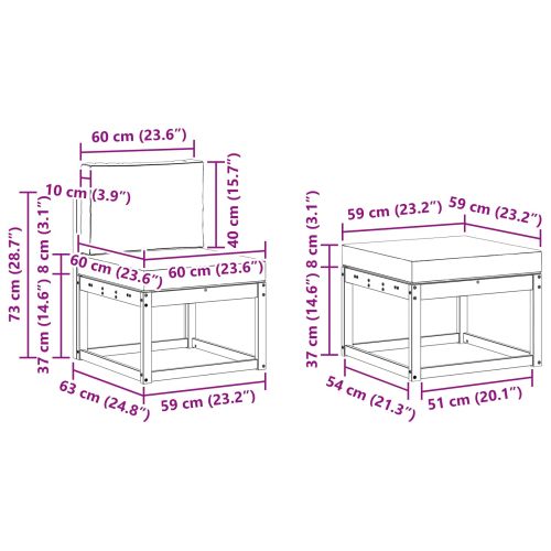 Комплект дивани за открито 4 pcs Естествено и светло сиво