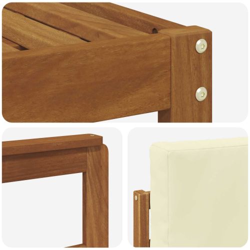 Комплект дивани за открито 4 pcs Натурален и Крема