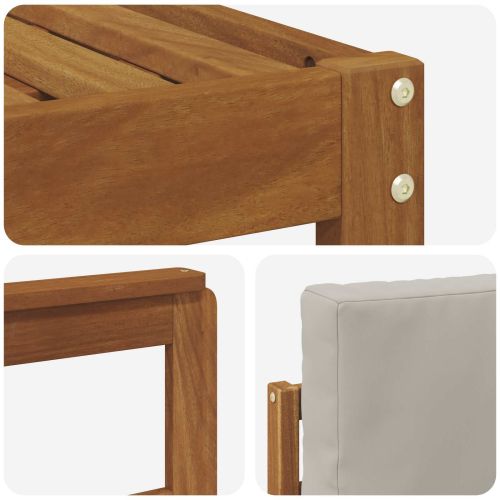 Комплект дивани за открито 4 pcs Естествено и светло сиво