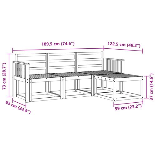 Комплект дивани за открито 4 pcs Естествен