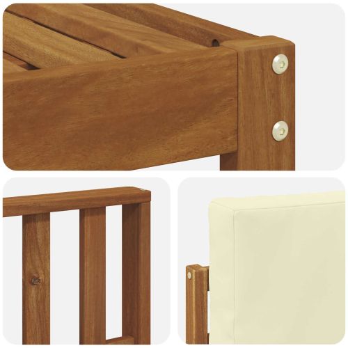 Комплект дивани за открито 4 pcs Натурален и Крема