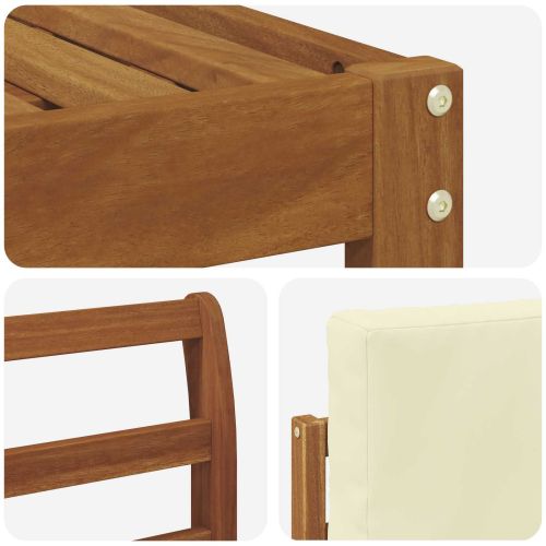 Комплект дивани за открито 4 pcs Натурален и Крема