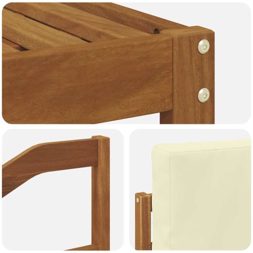 Комплект дивани за открито 4 pcs Натурален и Крема