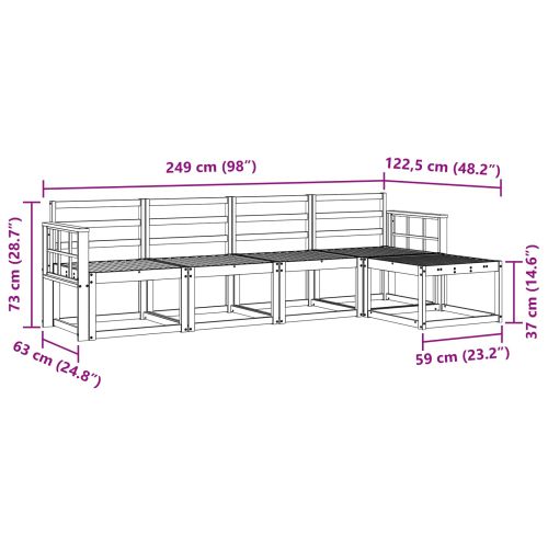 Комплект дивани за открито 5 pcs Естествен