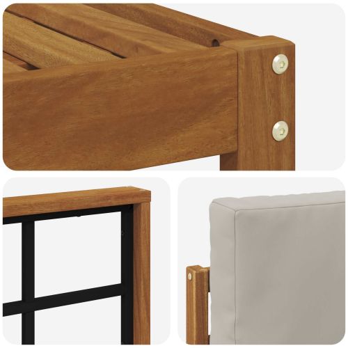 Комплект дивани за открито 5 pcs Естествено и светло сиво