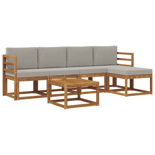 Комплект дивани за открито 6 pcs Естествено и светло сиво