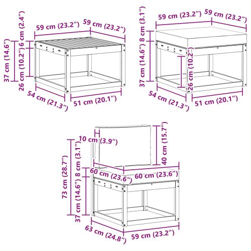 Комплект дивани за открито 6 pcs Натурален и Антрацит