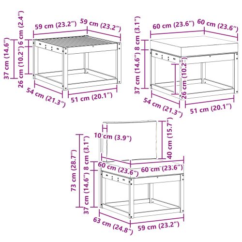 Комплект дивани за открито 6 pcs Натурален и Антрацит