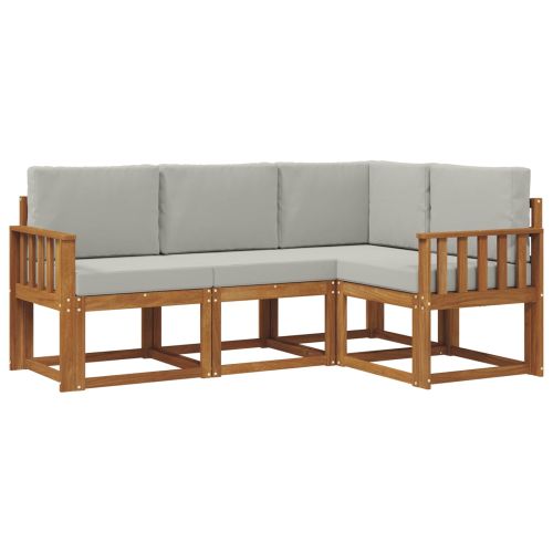 Комплект дивани за открито 4 pcs Естествено и светло сиво