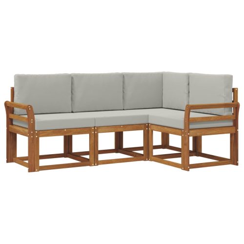 Комплект дивани за открито 4 pcs Естествено и светло сиво