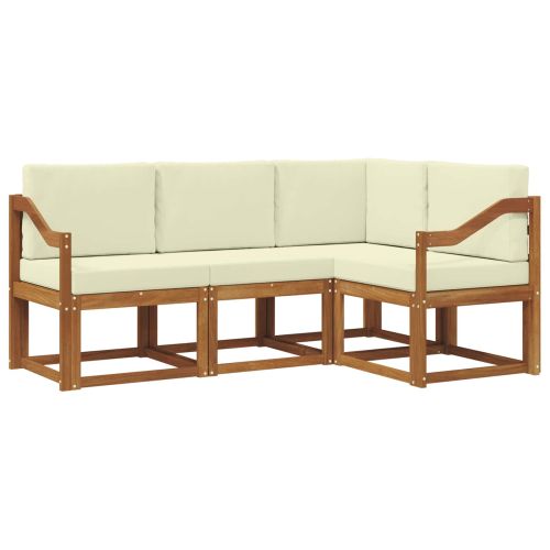 Комплект дивани за открито 4 pcs Натурален и Крема