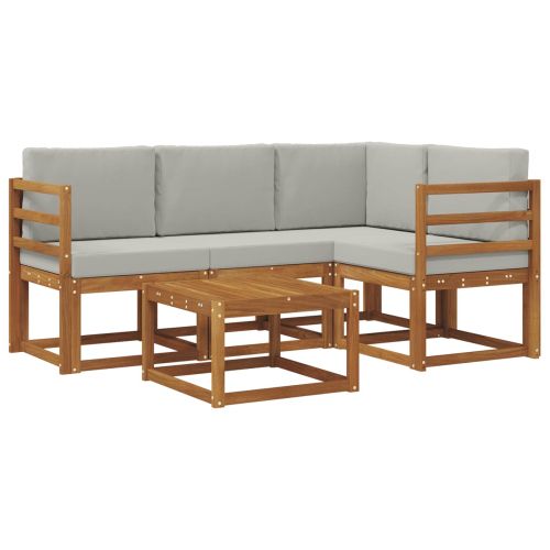 Комплект дивани за открито 5 pcs Естествено и светло сиво