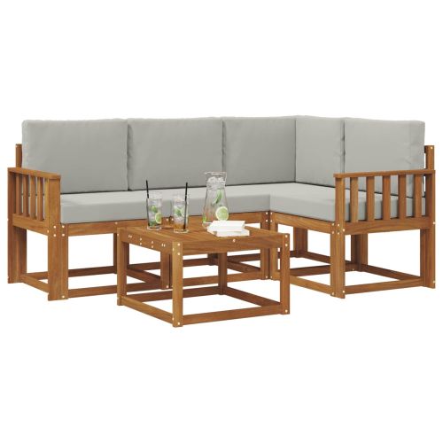 Комплект дивани за открито 5 pcs Естествено и светло сиво