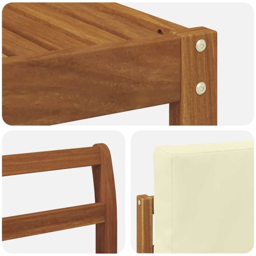 Комплект дивани за открито 5 pcs Натурален и Крема