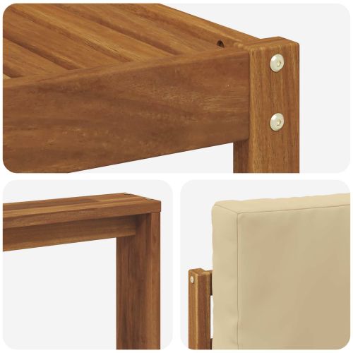 Комплект дивани за открито 5 pcs Натурален и Бежов