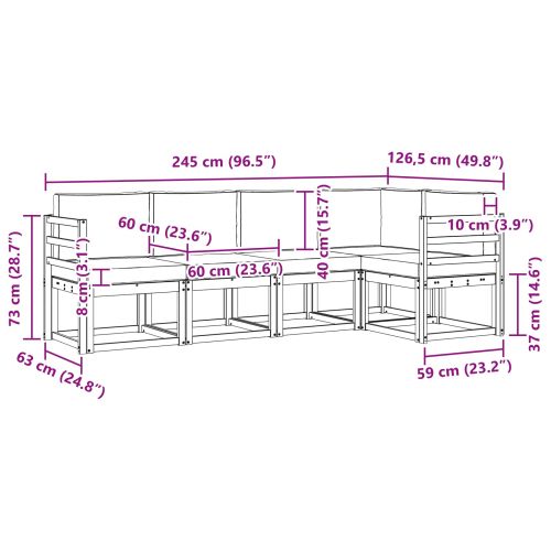 Комплект дивани с възглавница 5 pcs Натурален и Бежов