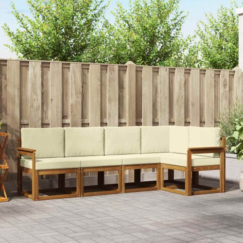 Комплект дивани с възглавница 5 pcs Натурален и Крема