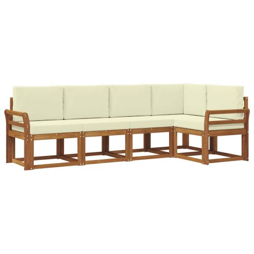 Комплект дивани с възглавница 5 pcs Натурален и Крема