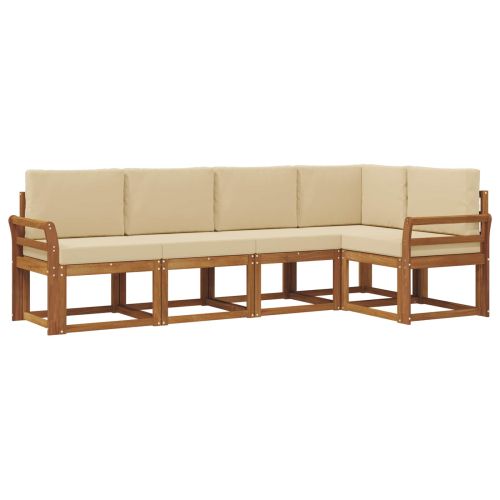 Комплект дивани с възглавница 5 pcs Натурален и Бежов