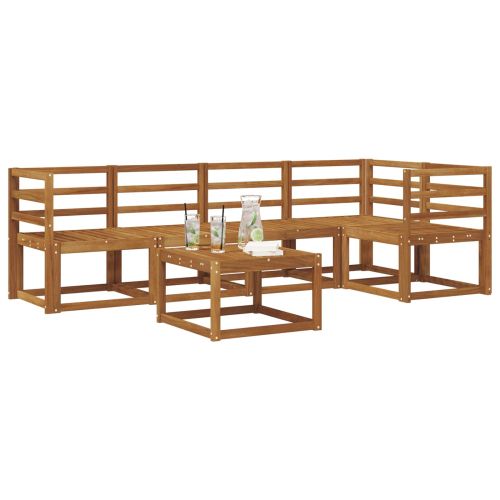 Комплект дивани 6 pcs Естествен Солидно акациево дърво