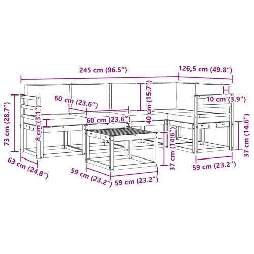 Комплект дивани за открито 6 pcs Естествено и светло сиво