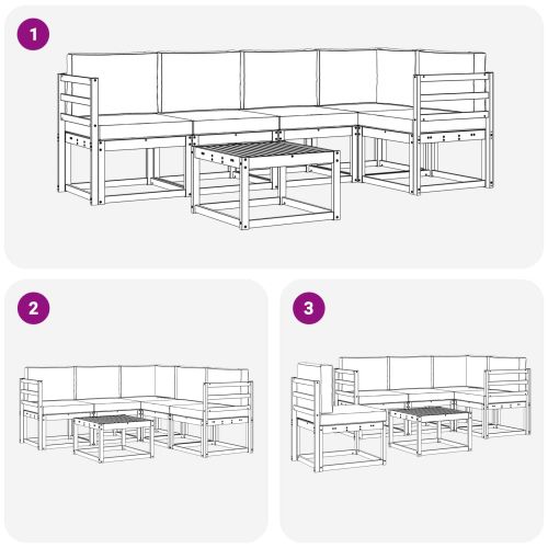 Комплект дивани с възглавница 6 pcs Натурален и Бежов