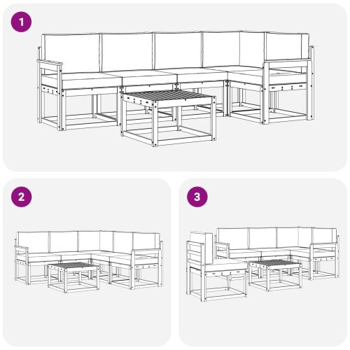 Комплект дивани за открито 6 pcs Естествено и светло сиво