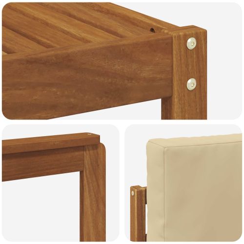 Комплект дивани с възглавница 6 pcs Натурален и Бежов