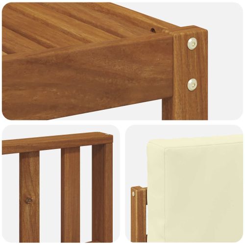 Комплект дивани за открито 6 pcs Натурален и Крема